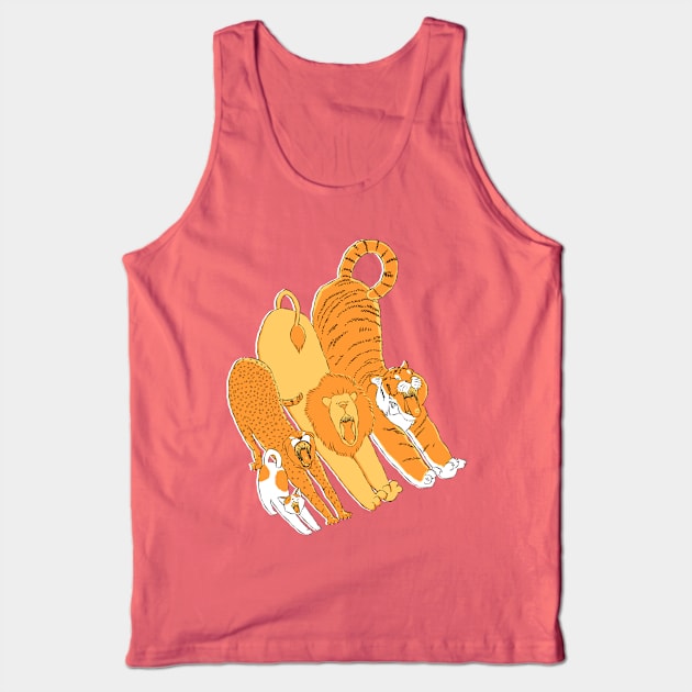 Yawning Felines Tank Top by naomori